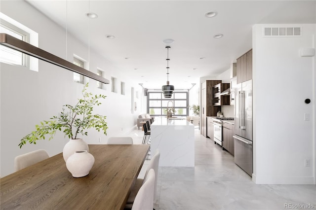 dining room with sink