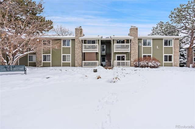 exterior space with a chimney