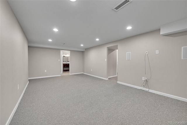 4268 S Delaware St, Englewood, CO 80110 - finished basement featuring recessed lighting and carpet flooring