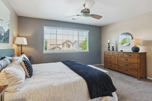 7342 S Mobile St, Aurora, CO 80016 - bedroom with carpet floors, baseboards, and ceiling fan