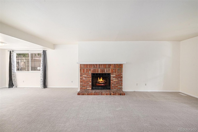 1756 S Quintero Way, Aurora, CO 80017 - unfurnished living room featuring carpet flooring and a fireplace