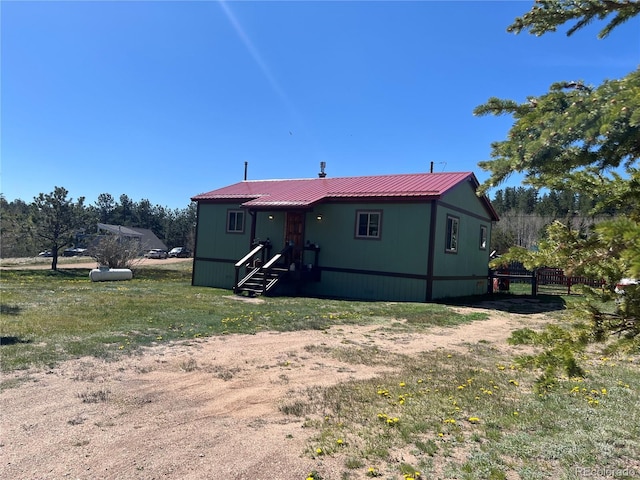 304 Cowan Rd, Bailey, CO 80421 - rear view of property featuring metal roof
