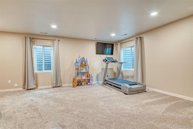 3470 Daydreamer Dr, Colorado Springs, CO 80908 - exercise area featuring carpet and recessed lighting