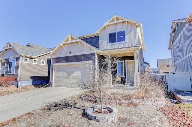 view of front of house with a garage