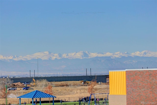 exterior space with a mountain view