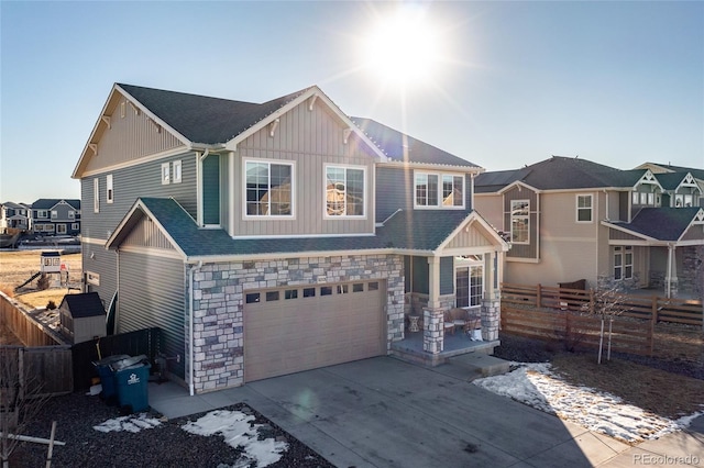 view of front of home with a garage