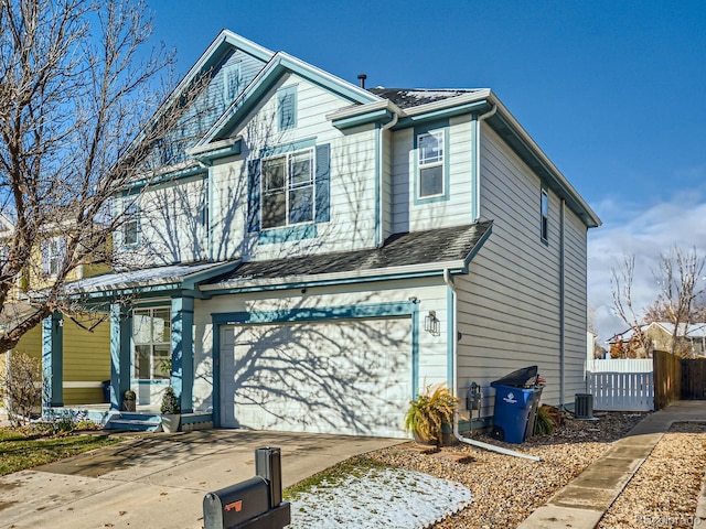 view of front of property with a garage