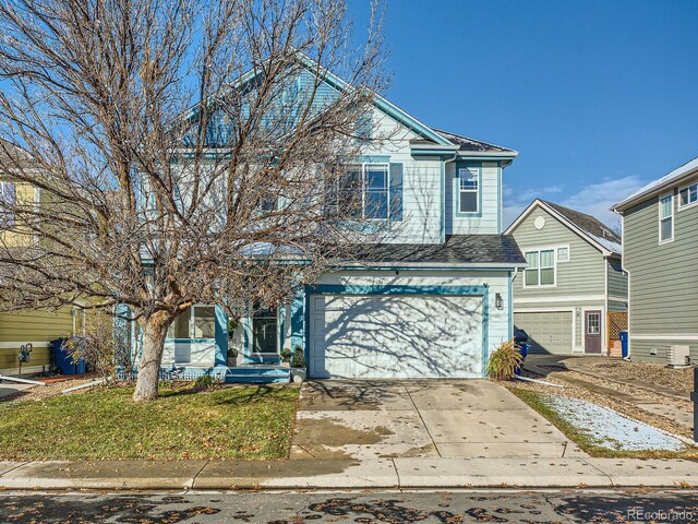 view of property with a garage