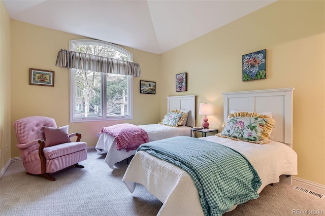 32 Silver Fox Cir, Greenwood Village, CO 80121 - bedroom with carpet flooring, baseboards, and vaulted ceiling