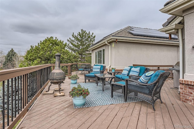 32 Silver Fox Cir, Greenwood Village, CO 80121 - wooden terrace featuring an outdoor hangout area