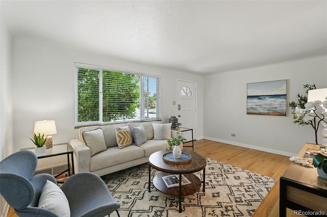 1376 Ivanhoe St, Denver, CO 80220 - living room featuring wood finished floors and baseboards