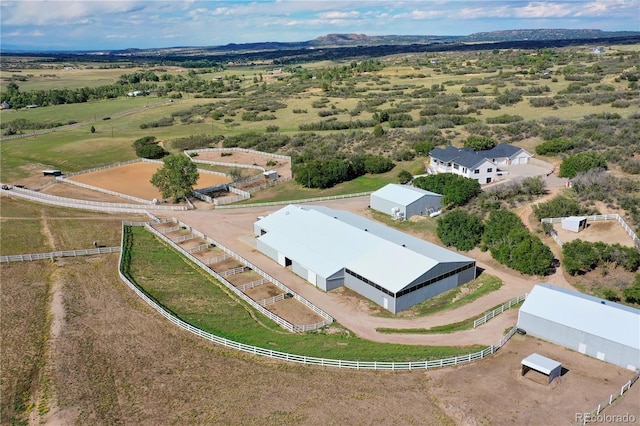 aerial view with a rural view