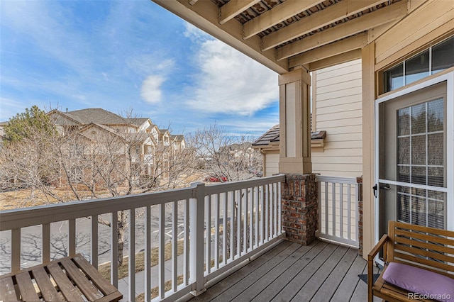 balcony featuring a residential view