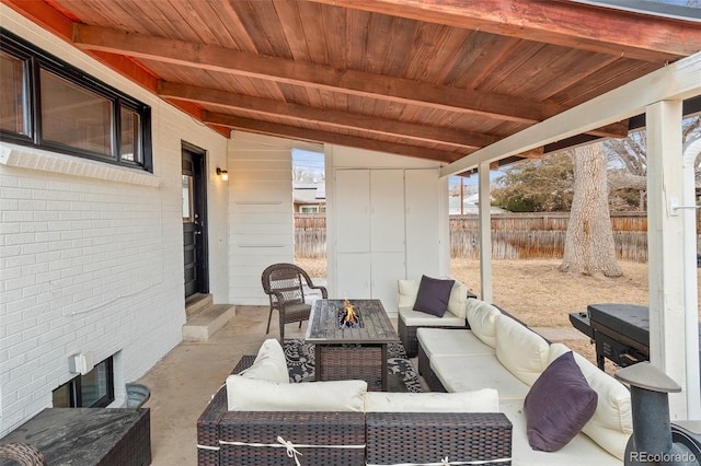 view of patio featuring an outdoor living space