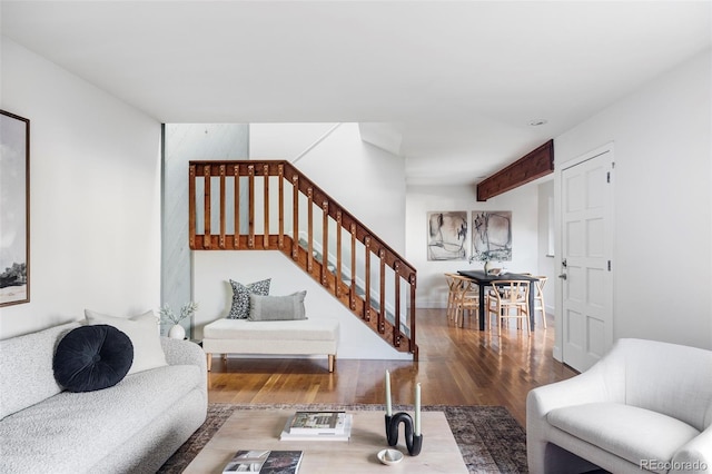 living room featuring hardwood / wood-style flooring