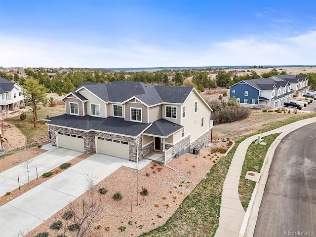 birds eye view of property featuring a residential view