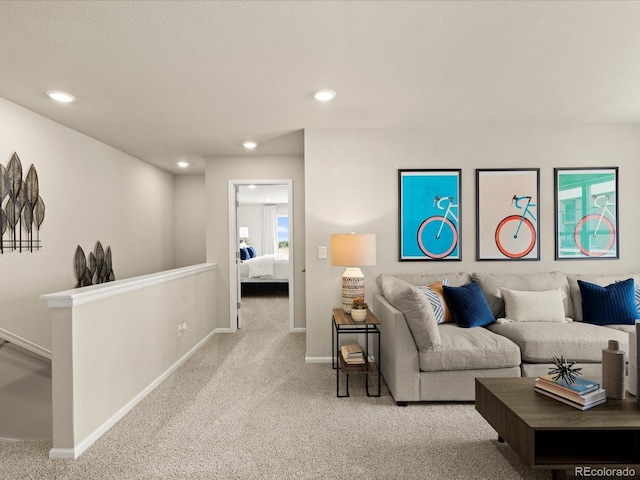 20802 E 66th Ave, Aurora, CO 80019 - living area featuring carpet floors, baseboards, and recessed lighting
