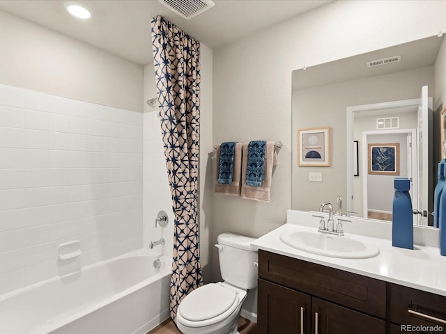 20802 E 66th Ave, Aurora, CO 80019 - bathroom with toilet, vanity, and shower / tub combo with curtain