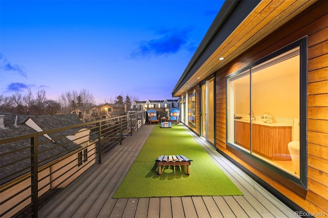 view of deck at dusk