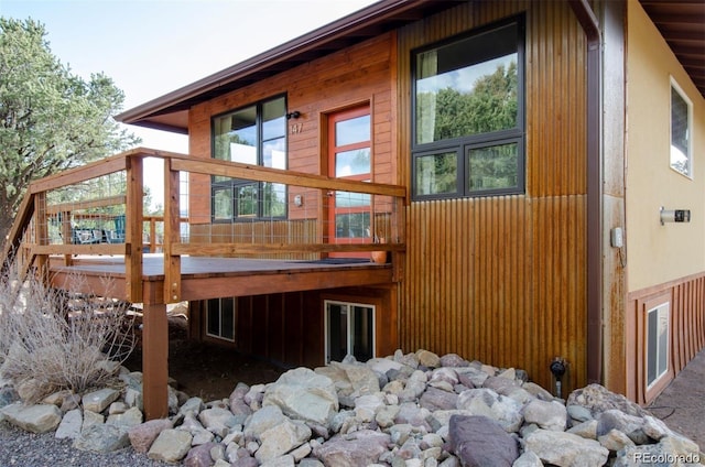 view of home's exterior with a deck