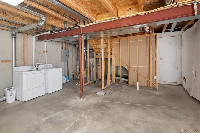 805 Summer Hawk Dr Unit 100, Longmont, CO 80504 - unfinished basement featuring independent washer and dryer and electric panel