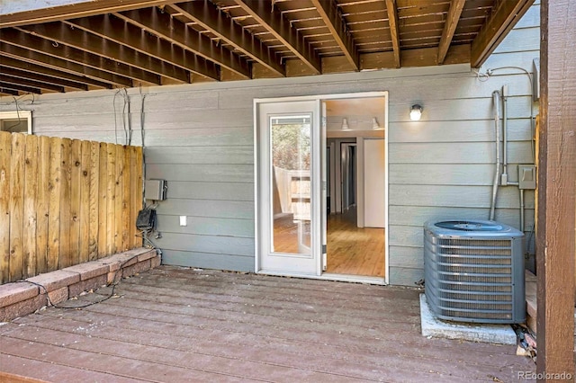 1209 S Flower Cir Unit C, Lakewood, CO 80232 - wooden terrace with cooling unit