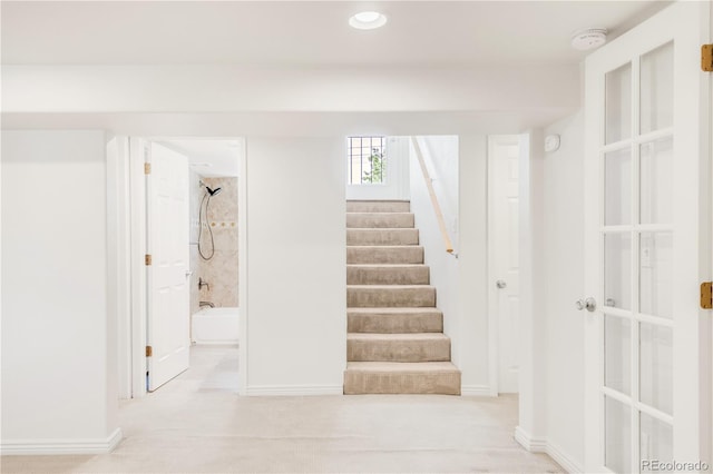 5044 W Moncrieff Pl, Denver, CO 80212 - staircase with carpet flooring and recessed lighting