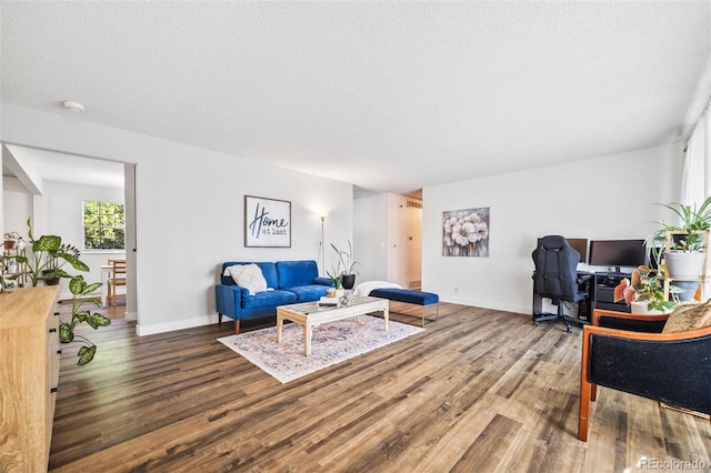 5054 W 61st Dr, Arvada, CO 80003 - living room with wood finished floors and a textured ceiling