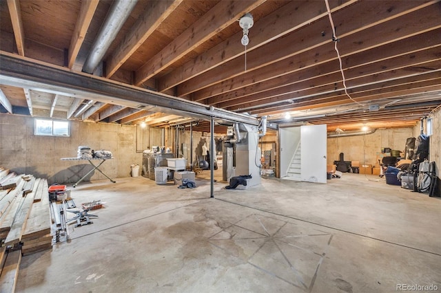 5054 W 61st Dr, Arvada, CO 80003 - basement with stairs and heating unit