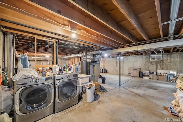5054 W 61st Dr, Arvada, CO 80003 - unfinished basement with independent washer and dryer and gas water heater