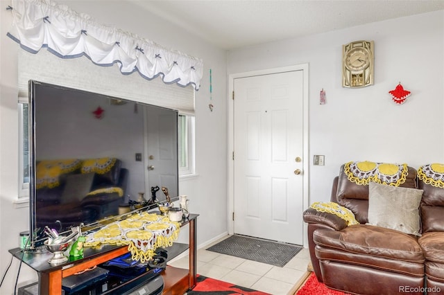 entrance foyer with tile patterned flooring