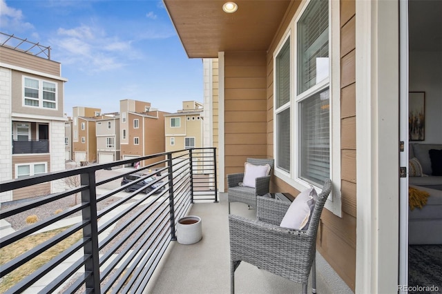 balcony with a residential view