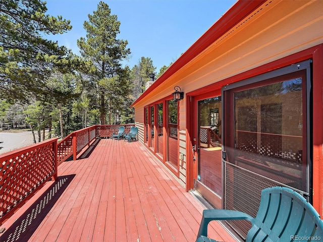 10852 Conifer Mountain Rd, Conifer, CO 80433 - view of wooden deck