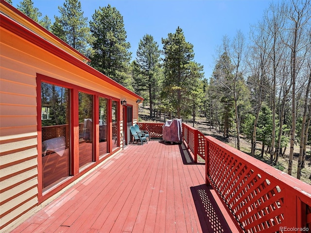 10852 Conifer Mountain Rd, Conifer, CO 80433 - view of wooden deck