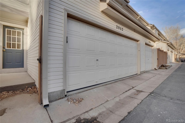 view of garage