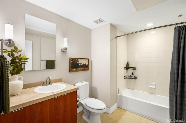 2240 N Clay St Unit 309, Denver, CO 80211 - full bathroom with shower / tub combo, vanity, and tile patterned floors
