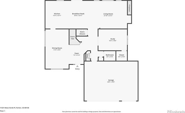 11321 Mesa Verde Pl, Parker, CO 80138 - property floor plan