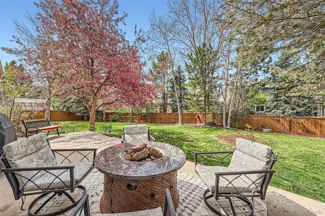 11321 Mesa Verde Pl, Parker, CO 80138 - view of patio / terrace featuring a fire pit