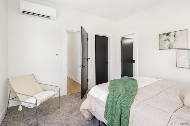 3295 Lawrence St, Denver, CO 80205 - carpeted bedroom featuring an AC wall unit