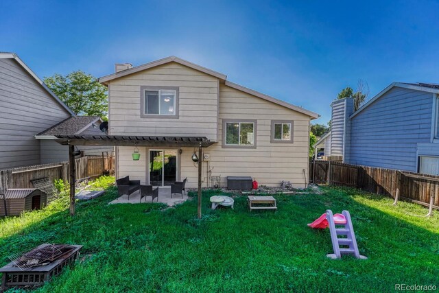 3730 Hazelwood Ct, Colorado Springs, CO 80918 - back of house with a pergola, a patio, and a fenced backyard