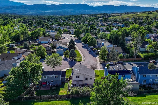 3730 Hazelwood Ct, Colorado Springs, CO 80918 - aerial view of residential area featuring a mountain backdrop