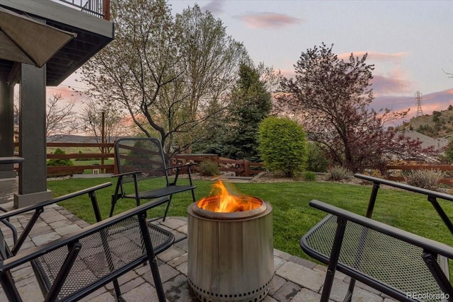 828 Rabbit Run Dr, Golden, CO 80401 - view of patio featuring an outdoor fire pit