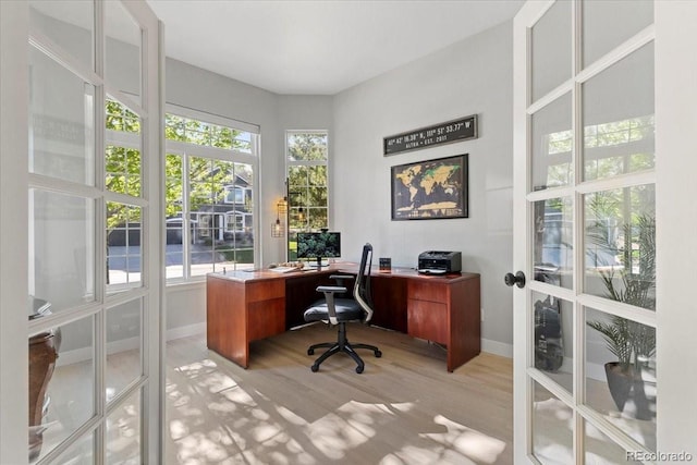 828 Rabbit Run Dr, Golden, CO 80401 - home office with light wood-style floors and baseboards