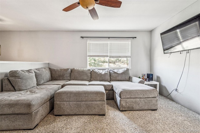 living room with ceiling fan