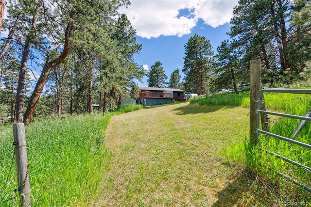 view of yard with fence