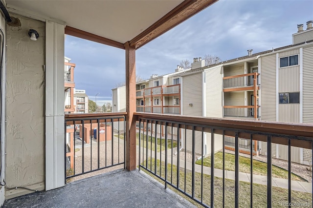 balcony with a residential view