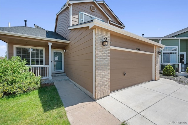 view of front of house with a garage