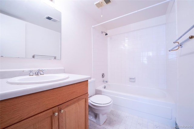 12506 E Cornell Ave Unit 102, Aurora, CO 80014 - bathroom featuring vanity, shower / bath combination, and tile patterned floors