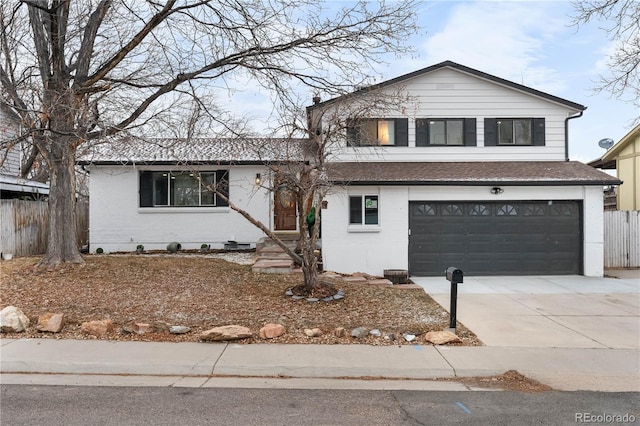 view of front facade with a garage