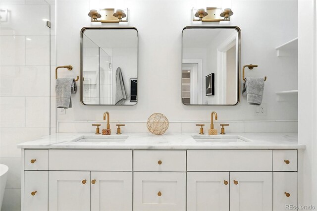 474 S Vine St, Denver, CO 80209 - bathroom with double vanity and a shower